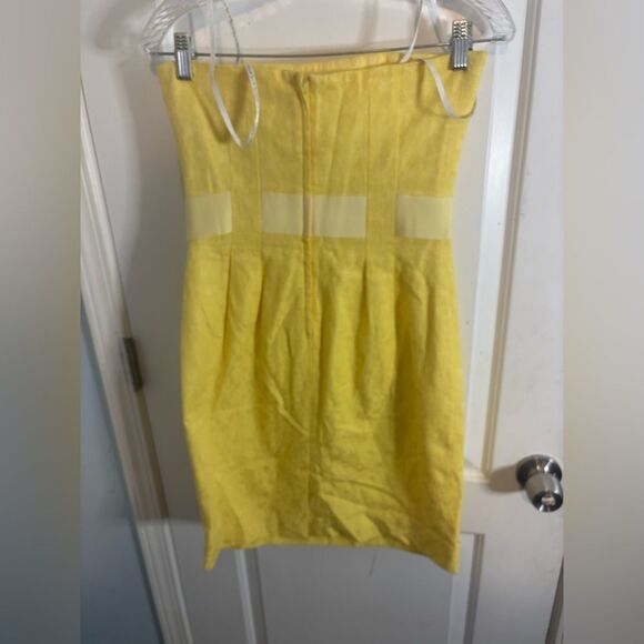 Lilly Pulitzer VINTAGE butter Yellow mini strapless Dress size 2 EUC - Picture 4 of 5